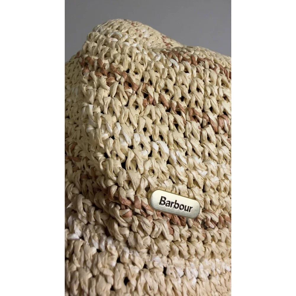 Barbour  Cloche  Hat  Natural  Paper  M  New  $60